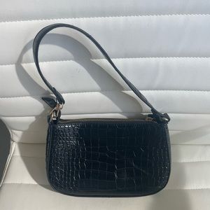 Black Missguided Croc Baguette